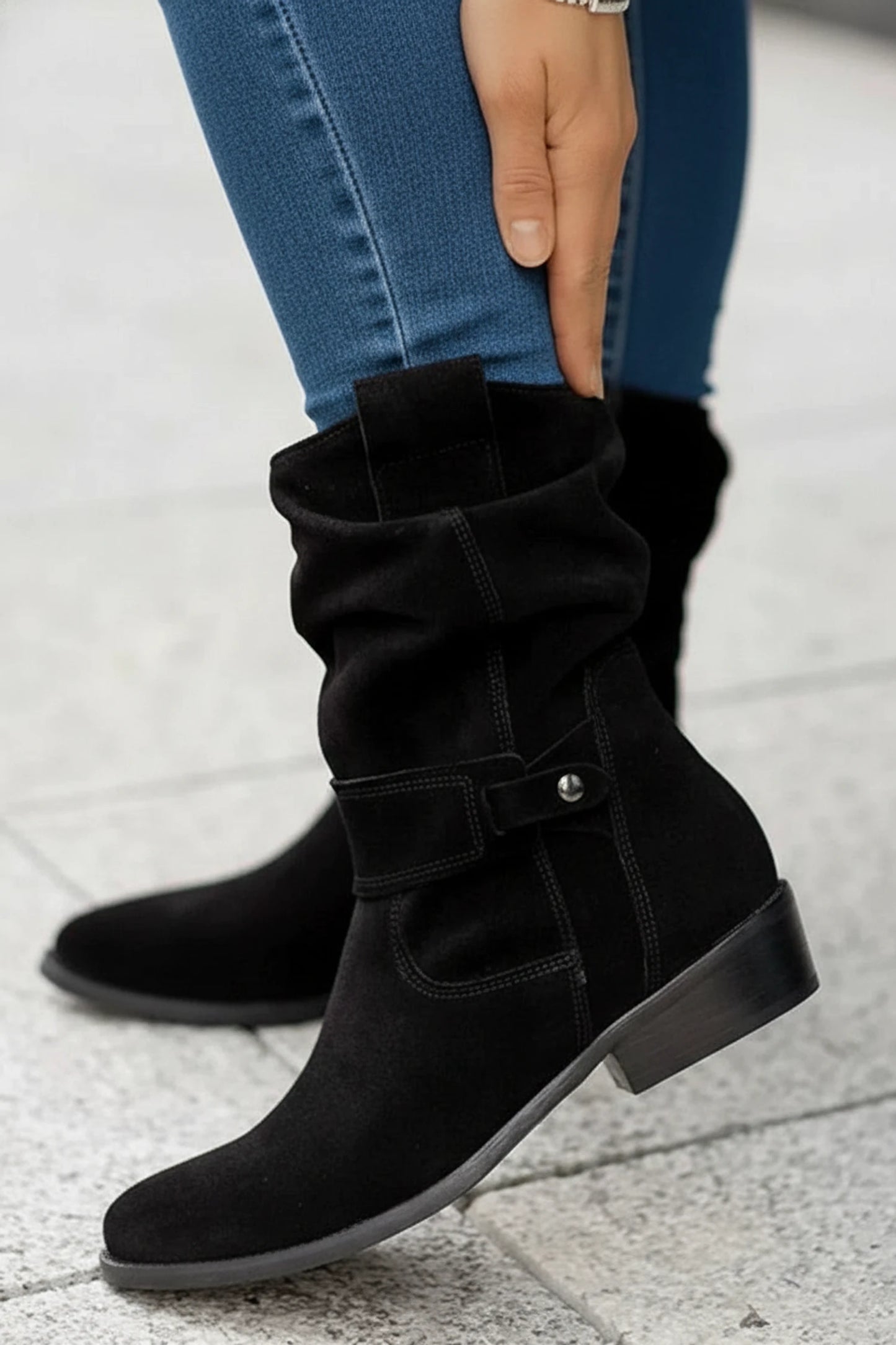 Slouch Ankle Boots Western Style for Women