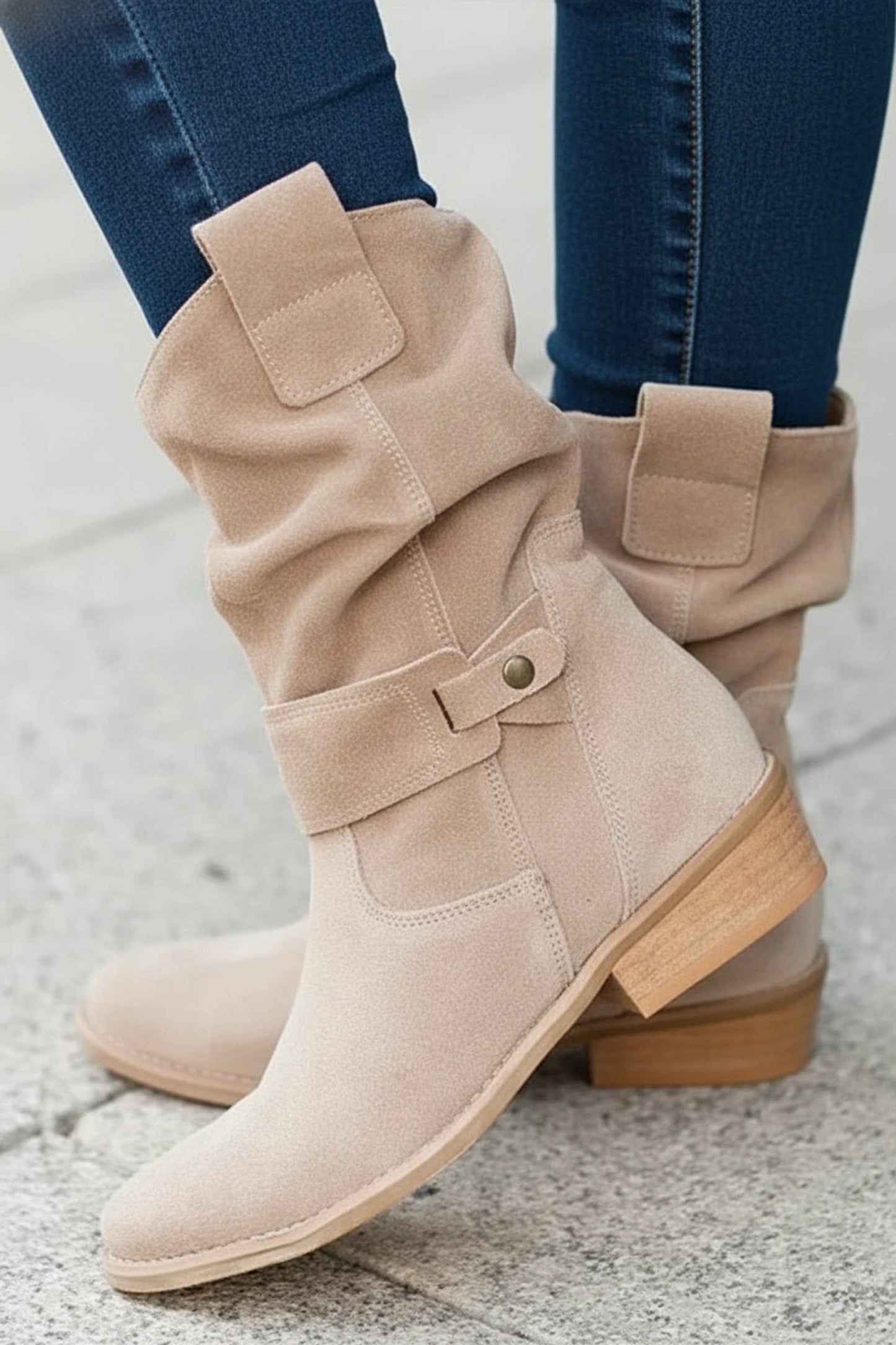 Slouch Ankle Boots Western Style for Women