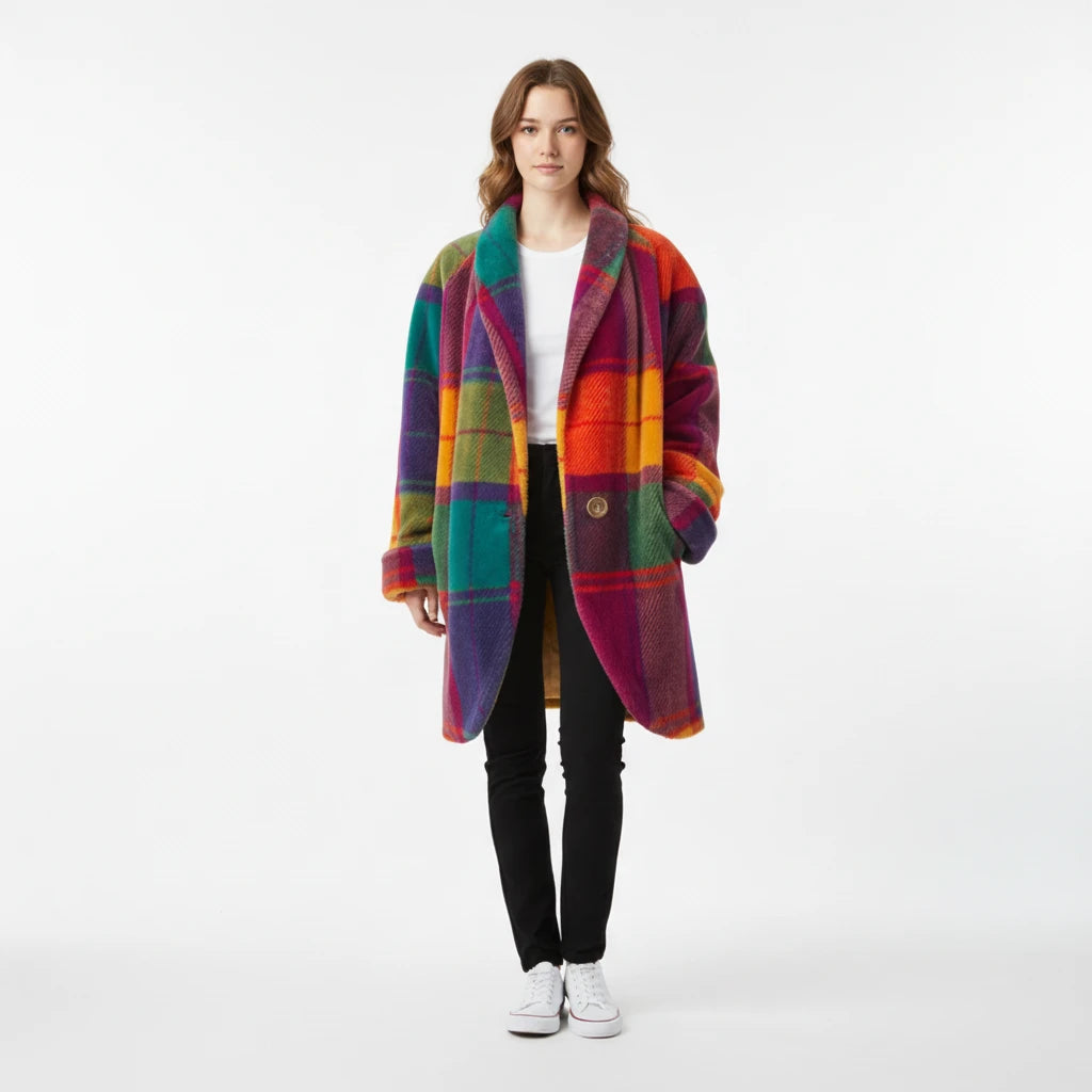 Oversized Plaid Jacket for Women