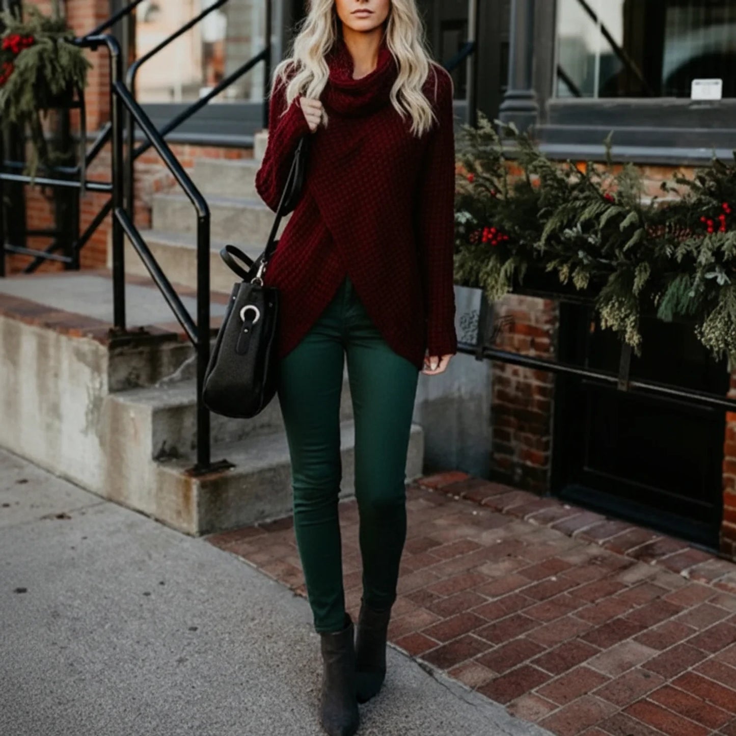 Winter Cozy Wrap-Front Cardigan for Women AI replaced image