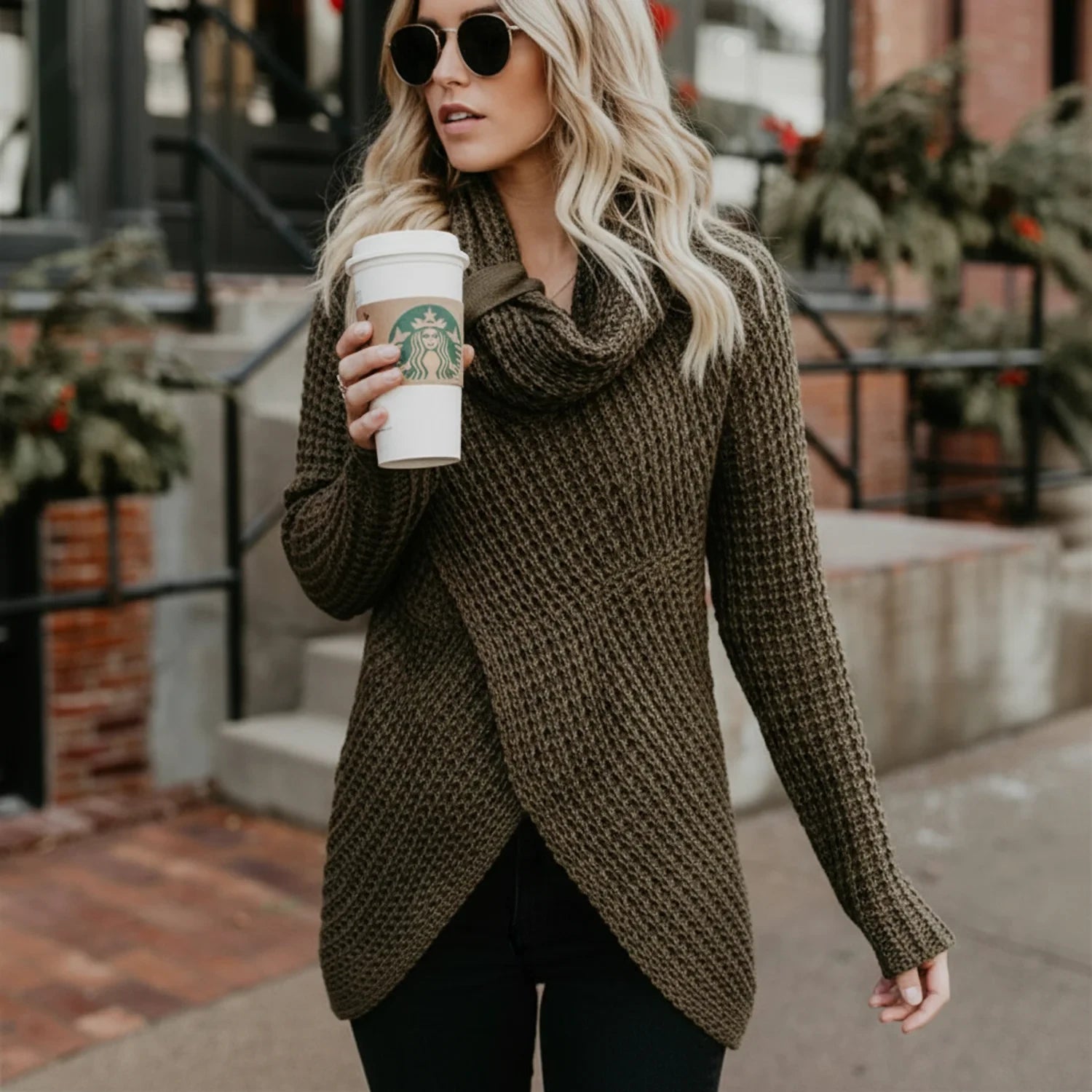 Winter Cozy Wrap-Front Cardigan for Women AI replaced image