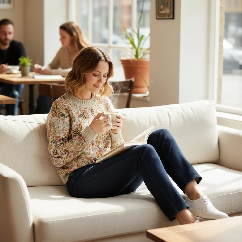 Floral Crew Neck Sweater for Women