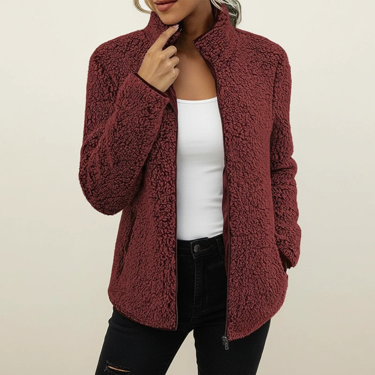 Cozy Teddy Fleece Winter Jacket for Women